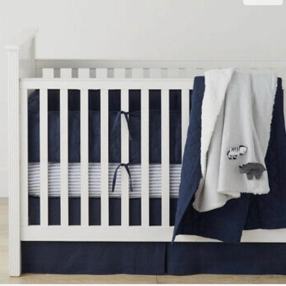 Pottery Barn Kids Other Pottery Barn Navy Blue Crib Bumpers Poshmark
